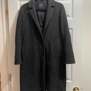 Abercrombie Charcoal Wool Blend Dad Coat